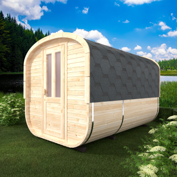 Fasssauna / Gartensauna / Banja / Quadro 3,0 m mit Vorraum